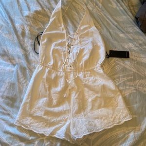 Forever 21 white lace romper s